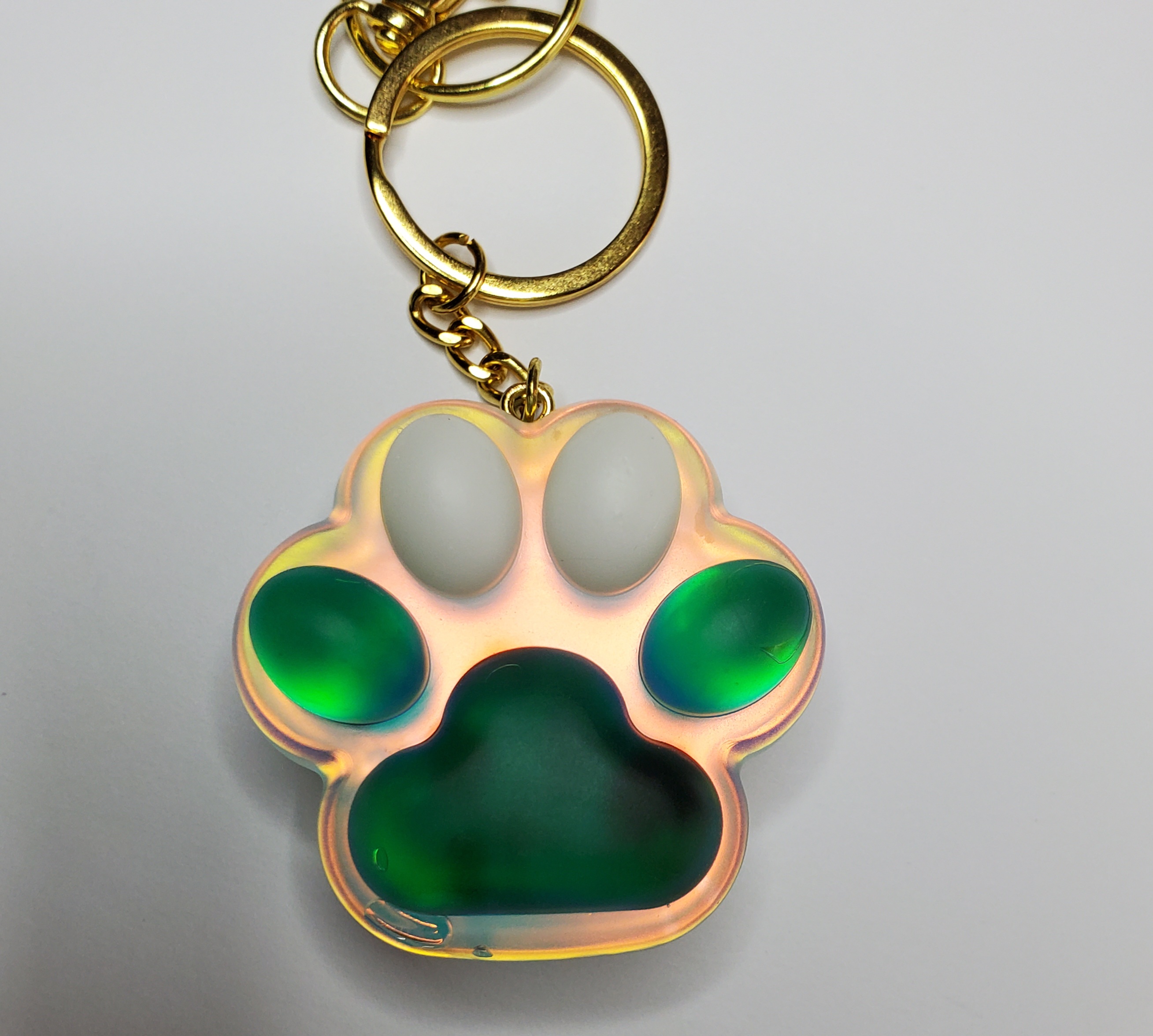 Matte Paw Keychain With Holographic Film